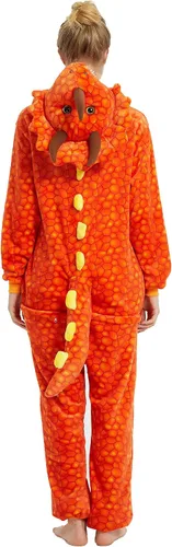 Miniatura 7 de Pijama de una pieza para adultos, disfraz de dinosaurio, para mujer