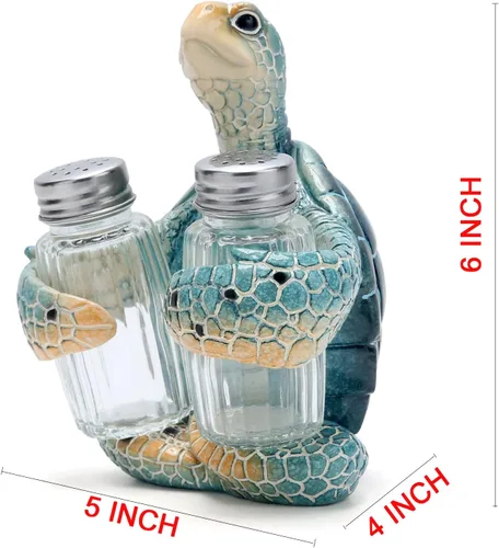 Miniatura 8 de Hodao Figuras de pulpo con salero y pimentero, juego de pulpo con soporte para bar de playa o decoración de cocina tropical, decoración de mesa