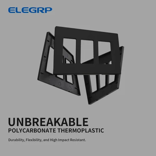 Miniatura 4 de ELEGRP Placas decorativas de pared de 3 segmentos sin tornillos, cubierta frontal termoplástica irrompible de tamaño mediano para interruptor
