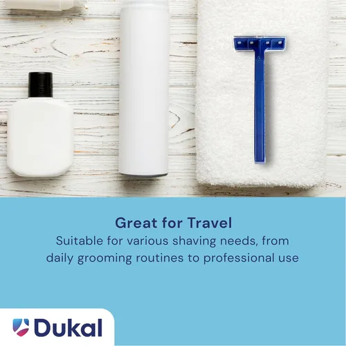 Miniatura 5 de Dukal DR05 Dawn Mist - Maquinilla de afeitar desechable estándar, doble hoja, mango azul, paquete de 2000