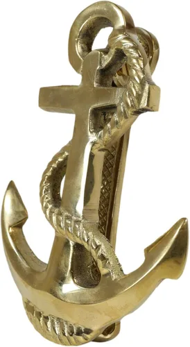 Miniatura 6 de Ebros Gift Escultura de metal de latón dorado marino náutico marinero ancla puerta de la alabanza con placa llamativa integrada 5.5 pulgadas