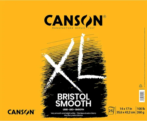 Miniatura 21 de Canson Papel Bristol Serie XL, Liso, Bloc con Tapa Plegable, 9 x 12 pulgadas, 25 Hojas (100lb/260g) - Papel de Artista para Adultos y Estudiantes
