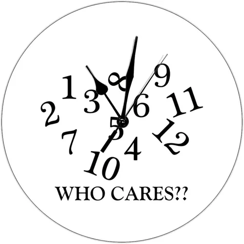 Reloj de pared digital Who Cares Jumbled Numbers Reloj de PVC de 10 x 10 pulgadas, silencioso sin tictac, decorativo para el hogar, cocina, baño,
