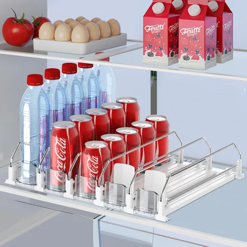 Miniatura 8 de IBORING Organizador de Bebidas para Nevera, Organizador de Bebidas Autoempujante para Nevera, Dispensador Automático de Bebidas para Nevera