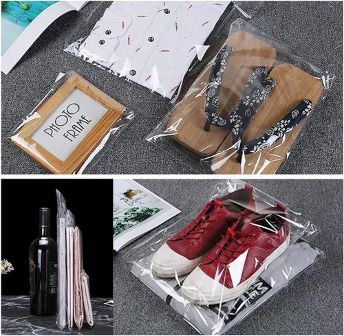 Miniatura 8 de Bolsas de celofán transparente de 18 x 24 pulgadas, 100 bolsas grandes de celofán autosellables, bolsa de plástico autoadhesiva para embalaje, ropa
