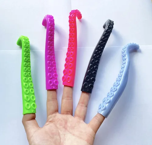 Miniatura 3 de 10 marionetas de dedo de tentáculo de pulpo, colores surtidos