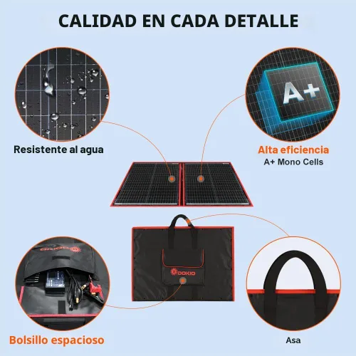 Miniatura 4 de Dokio XX panel solar monocristalino, plegable, de 12 voltios