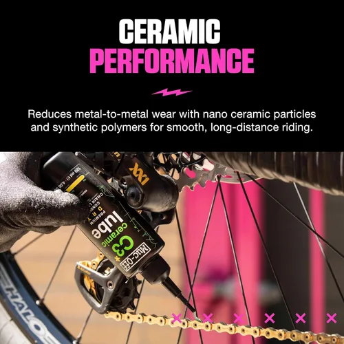 Miniatura 3 de Muc-Off C3 lubricante de cadena de cerámica en seco, 120 mililitros - Lubricante de cadena de bicicleta premium con tinte trazador UV - Formulado
