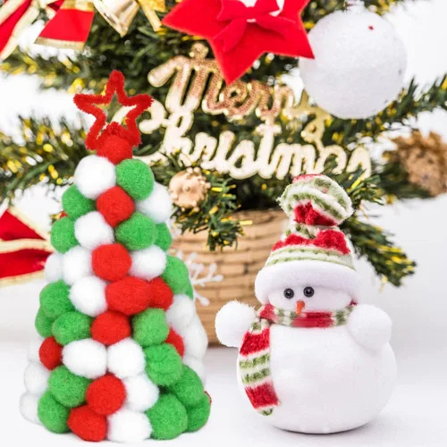 Miniatura 6 de 150 Piezas Pompones, Pompones de Manualidades Blancos de 1 Pulgada, Bolas de Pompón Esponjoso, Bolas de Borla, Pequeñas Bolas de Pompón