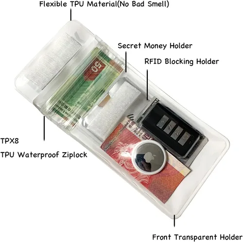 Miniatura 2 de Cartera impermeable impermeable para llave de coche titular de la bolsa de surf seco caso para llaves tarjetas de efectivo ID licencia de conducir
