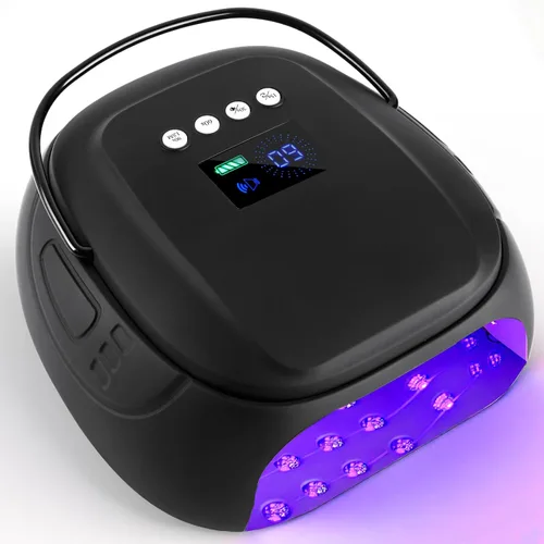 Lámpara de uñas LED UV recargable de 126 W, secador de uñas inalámbrico portátil con sensor automático y 4 ajustes de temporizador, lámpara de
