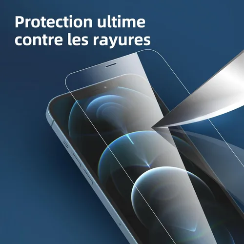 Miniatura 6 de NEW'C Paquete de 3 protectores de pantalla diseñados para iPhone 12 Pro Max (6.7 pulgadas), protección de vidrio templado mejorada, compatible