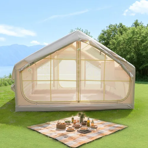 Miniatura 11 de Inflatable Tent with Pump, Glamping Tents for 4-6 Person, Easy Setup 4 Season Outdoor Tent, Water-Proof Luxury Glamping with 12 Mesh Window