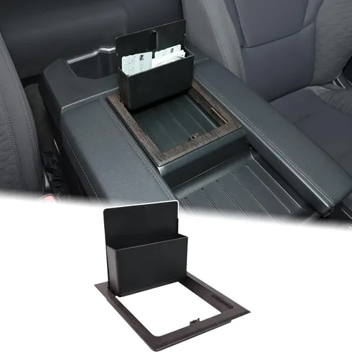 Miniatura 10 de Aunginsy Funda para caja de almacenamiento oculta compatible con Toyota Tundra 2022 2023 2024 2025 2026, bandeja organizadora de consola central