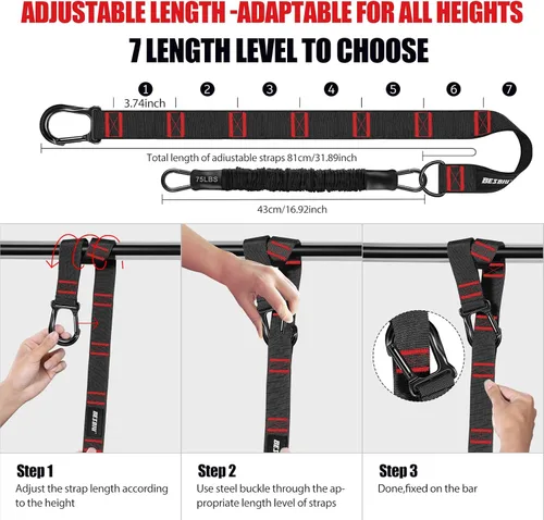 Miniatura 2 de Pull Up Assistance Bands 260lbs, Heavy Pull Up Bands Resistance Bands for Pull Ups Working Out with Feet Rest, Pull Up Bar Bands Assistance Bands