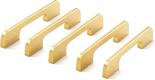 Miniatura 5 de Paquete de 5 manijas de gabinete de cocina, tiradores de cajón color negro sólido, herrajes largos para muebles de tocador (4.53 pulgadas)