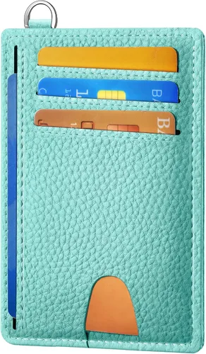 Miniatura 12 de Mayski Cartera delgada minimalista, soporte para tarjetas de crédito para mujeres y hombres, estuches para tarjetas con bloqueo RFID en el bolsillo