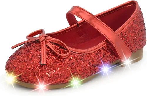 Miniatura 11 de Nova Utopia - Zapatos planos con luces para niñas pequeñas, estilo Mary Jane, para ballet