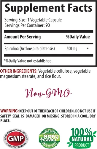 Miniatura 2 de cápsulas de espirulina y chlorella - bits de energía espirulina chlorella tabletas - SPIRUILINA 500MG - tabletas de espirulina - espirulina