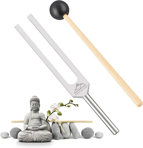 Miniatura 19 de EASTROCK Juego de tenedores de afinación para terapia musical y yoga - 4 piezas de tenedores afinados (MI 528 Hz, 128 Hz, 256 Hz, 512 Hz)