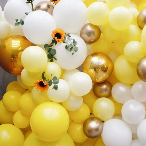 Miniatura 3 de KALOR Globos amarillos de 10 pulgadas de 100 piezas, globos de helio de látex para fiesta de cumpleaños de niños, baby shower, boda, graduación