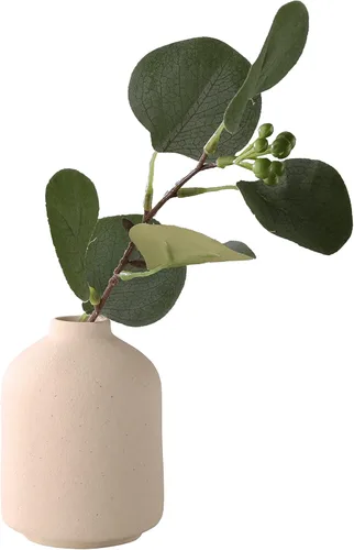 Jarrón de cerámica – Pequeño jarrón beige, moderno jarrón de cerámica minimalista, florero de flores secas, decoración de sala de estar, arreglo