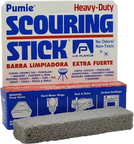 PUMIE Palo de piedra pómez (1 unidad) – Piedra de limpieza de piedra pómez extra fuerte, resistente para baño, cocina, parrilla, palo de limpieza de