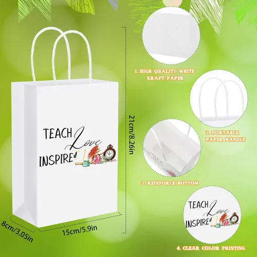 Miniatura 2 de Fumete 24 bolsas de regalo para profesores de fin de año con asa, bolsas de regalo de fiesta de agradecimiento, paquete de regalo para el mejor