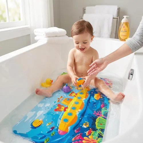 Miniatura 13 de BEEHOMEE Tapetes de baño para bañera para niños, bebés y niños pequeños - Grandes tapetes antideslizantes de dibujos animados para baño, bañera