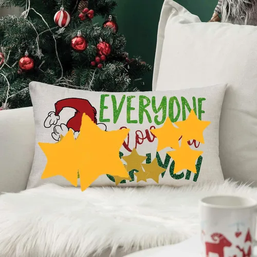 Miniatura 5 de AOFANGGO Funda de almohada de Navidad de 12 x 20 pulgadas, decoración navideña, funda de cojín rectangular para cama, silla, sofá