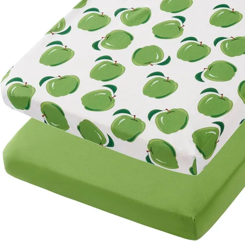 Miniatura 11 de TILLYOU Paquete de 2 sábanas bajeras para cuna, paquete y juego para colchón de niños pequeños, suaves y transpirables de 38 x 24 pulgadas, paquete