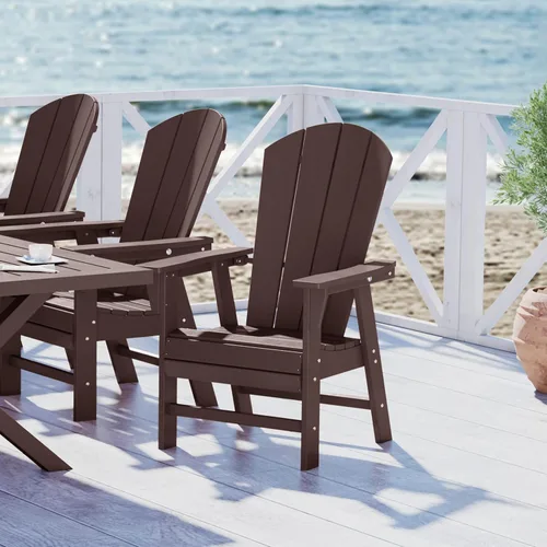 Miniatura 43 de WestinTrends Malibu Outdoor Patio HDPE Adirondack Silla de comedor para patio, color negro