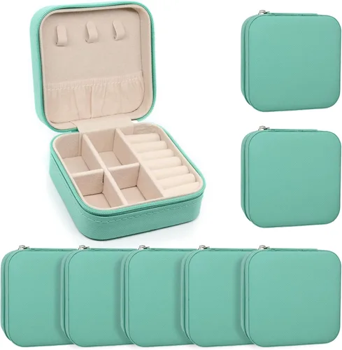 Miniatura 21 de KEINE MARKE Joyero pequeño, estuche portátil de viaje para anillos, colgantes, aretes, collares, organizador de pulseras, cajas de almacenamiento, 1