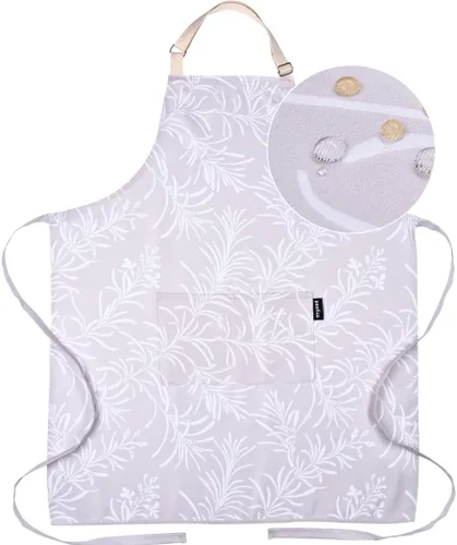 Miniatura 10 de Delantales de cocina ajustables de alta calidad para mujer con bolsillos, delantal de cocina impermeable de polialgodón Bonito diseño floral