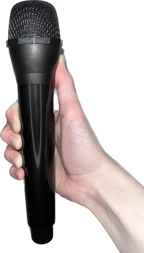 Micrófono falso para sincronización de labios, disfraces, fotos, conciertos, festivales, juegos de simulación y mucho más (negro)