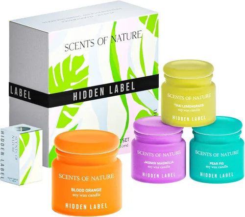 Miniatura 7 de Hidden Label Juego de velas de otoño, paquete de 4 velas perfumadas para el hogar, juego de velas de aromaterapia para mujeres, alivio del estrés