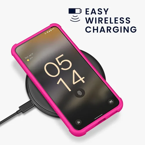 Miniatura 4 de KIOMY Funda de color rosa intenso neón para Google Pixel 6a a prueba de golpes, cubierta protectora de poliuretano termoplástico flexible, bisel