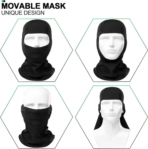 Miniatura 7 de LONGLONG Pasamontañas, máscara de esquí, cálida para clima frío, invierno, esquí, snowboard, motociclismo, pesca en hielo, hombres y mujeres