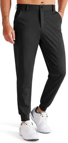 Libin Pantalones deportivos de golf elásticos en 4 direcciones con bolsillos, pantalones de vestir ajustados para trabajo, pantalones deportivos