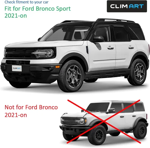 Miniatura 5 de CLIM ART - Deflectores de lluvia increíblemente duraderos en canal para Ford Bronco Sport 2021-2026, deflectores de ventana originales, viseras
