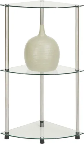Miniatura 4 de Convenience Concepts Designs2Go - Estante esquinero de cristal clásico de 3 niveles, cristal