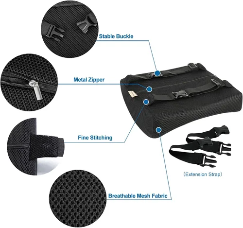 Miniatura 3 de Cojín lumbar de espuma viscoelástica LoveHome con funda de malla 3D, con diseño de firmeza equilibrada para reducir el dolor de espalda, ideal