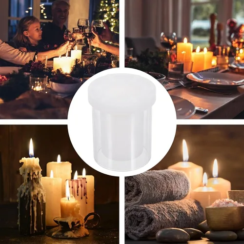 Miniatura 4 de HEALLILY Molde cilíndrico hueco para velas de 3.54 x 4.13 pulgadas, molde de silicona para hacer velas perfumadas y proyectos de manualidades