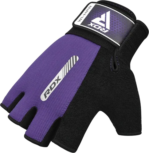 Miniatura 7 de RDX Guantes de levantamiento de pesas para gimnasio, entrenamiento de fitness, protección completa acolchada antideslizante, ultra ventilados