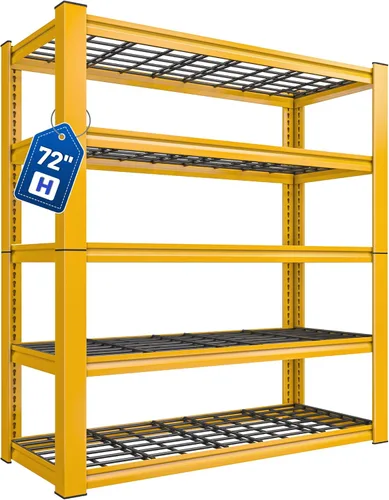 Miniatura 16 de REIBII 3010LBS Estantes de Almacenamiento 72" H Estantería de Garaje Estantes de Metal Resistente Estantes Metálicos Ajustables de 5 Niveles