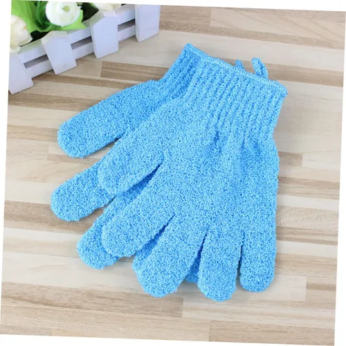 Miniatura 2 de FRCOLOR 1 par de guantes exfoliantes para el cuerpo, guantes de baño, guantes de baño, guantes de ducha, guantes de spa, toalla blanca exfoliante