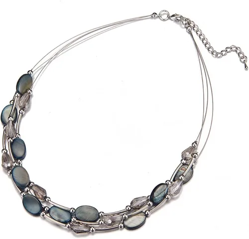 Miniatura 2 de Collar a capas con cristal para mujer, gargantilla con cadena de plata gruesa, regalo de cumpleaños para mujer