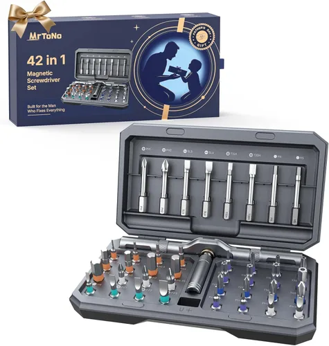 42 in 1 Magnetic Screwdriver Set with Gift Box, Father’s Day Gifts for Men, Husband, Dad, Ratchet Screwdriver Set for Furniture, Computer, Bicycle,
