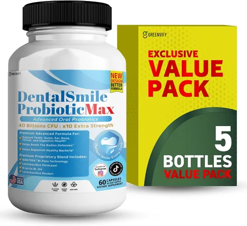 Miniatura 12 de DentalSmile ProbioticMax, suplemento probiótico oral avanzado, 40 mil millones de UFC, 60 cápsulas, sin gluten (2)
