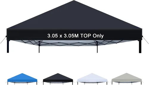 Miniatura 8 de Joramoy Toldo de repuesto de 8 x 8 pulgadas, cubierta impermeable para tienda de campaña desplegable con cuerdas resistentes al viento para marco